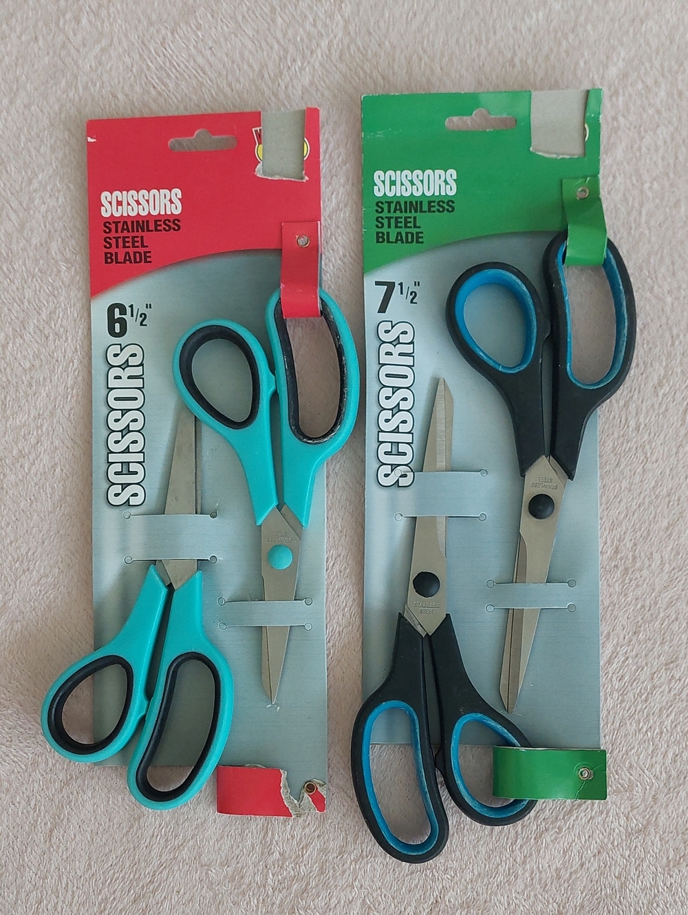Soft Handle Stainless steel blade scissors 2 6.5" and 2 7.5" NWT
